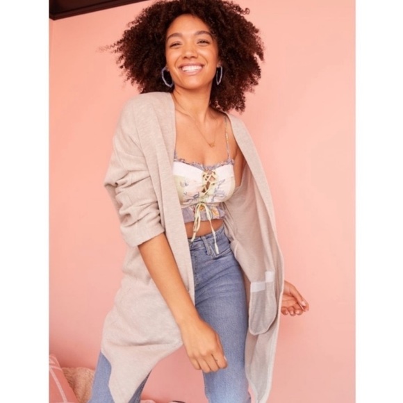 NWT DONNI Ribbed Sandwash Cardigan - Picture 1 of 12